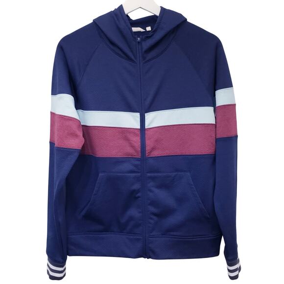 COTOPAXI Bandera Crew Full Zip Hoodie Jacket Blue Burgundy Women's Small ~ EUC - Picture 1 of 12